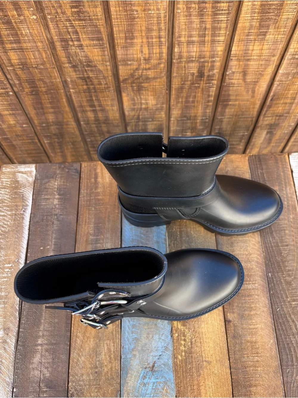 Jeffrey Campbell Black Moto Chunky Rain Boots